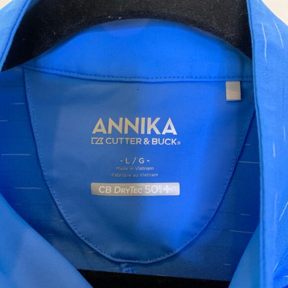 Annika Cutter & Buck Sleeveless Golf Polo Blue Sz Large - Picture 9 of 11